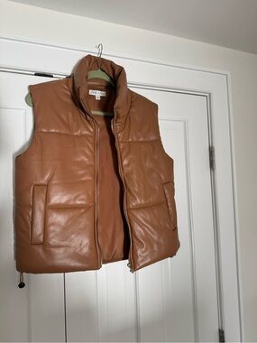 She + Sky  Tan Puffer Vest